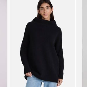 RD Style Black Ribbed Mockneck Sweater/Tunic Size S